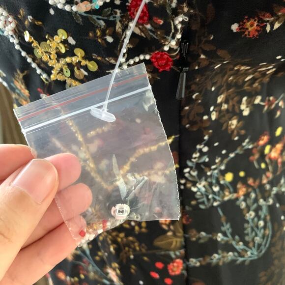 NEW Modcloth Embellished To Perfection Beaded Floral Dress in Black - Picture 12 of 15